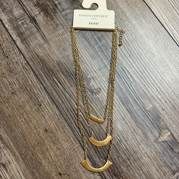 Banana Republic Jewelry - Banana Republic Gold Triple Chain Necklace